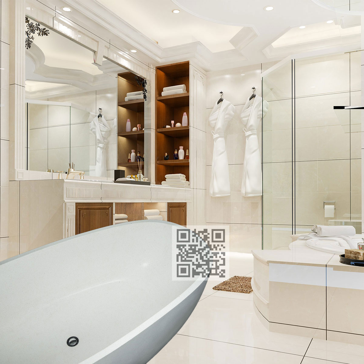 BTZ07 Terrazzo Bathtub – Modern Freestanding Stone Bath - Image 6