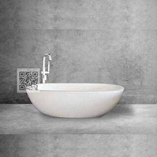 BTZ13 Terrazzo Bathtub – Elegant Oval Freestanding Stone Tub