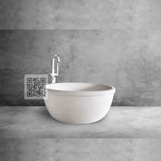 BTZ017 Terrazzo Bathtub – Elegant Round Stone Bath