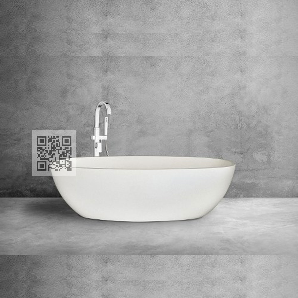 BTZ08 Terrazzo Bathtub – Natural Marble Stone Freestanding Bath
