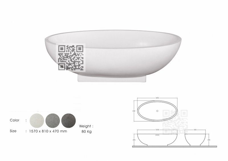 BTZ09 Terrazzo Bathtub – Minimalist & Luxurious Stone Bath - Image 6