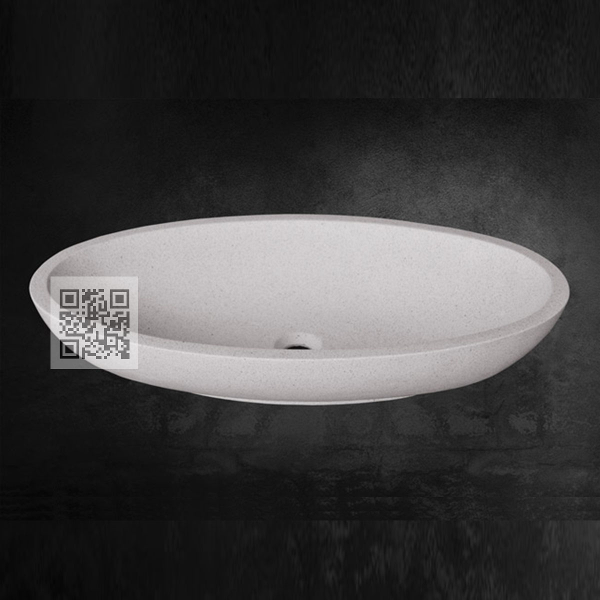Lavabo Terrazzo LT08 – Elegant Thin Oval Terrazzo Basin for Modern Bathrooms