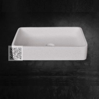 Lavabo Terrazzo LT09 – Minimalist Rectangular Stone Basin for Modern Bathrooms